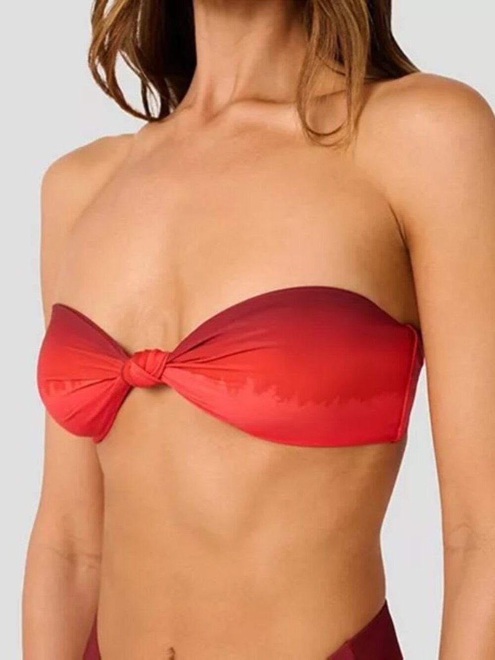 WeWoreWhat Ruched Tie Bandeau Top M